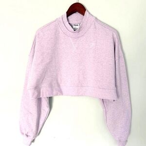 Gymshark Rest Day Cropped Sweatshirt Lilac Purple Mock Neck Pullover Womens SM